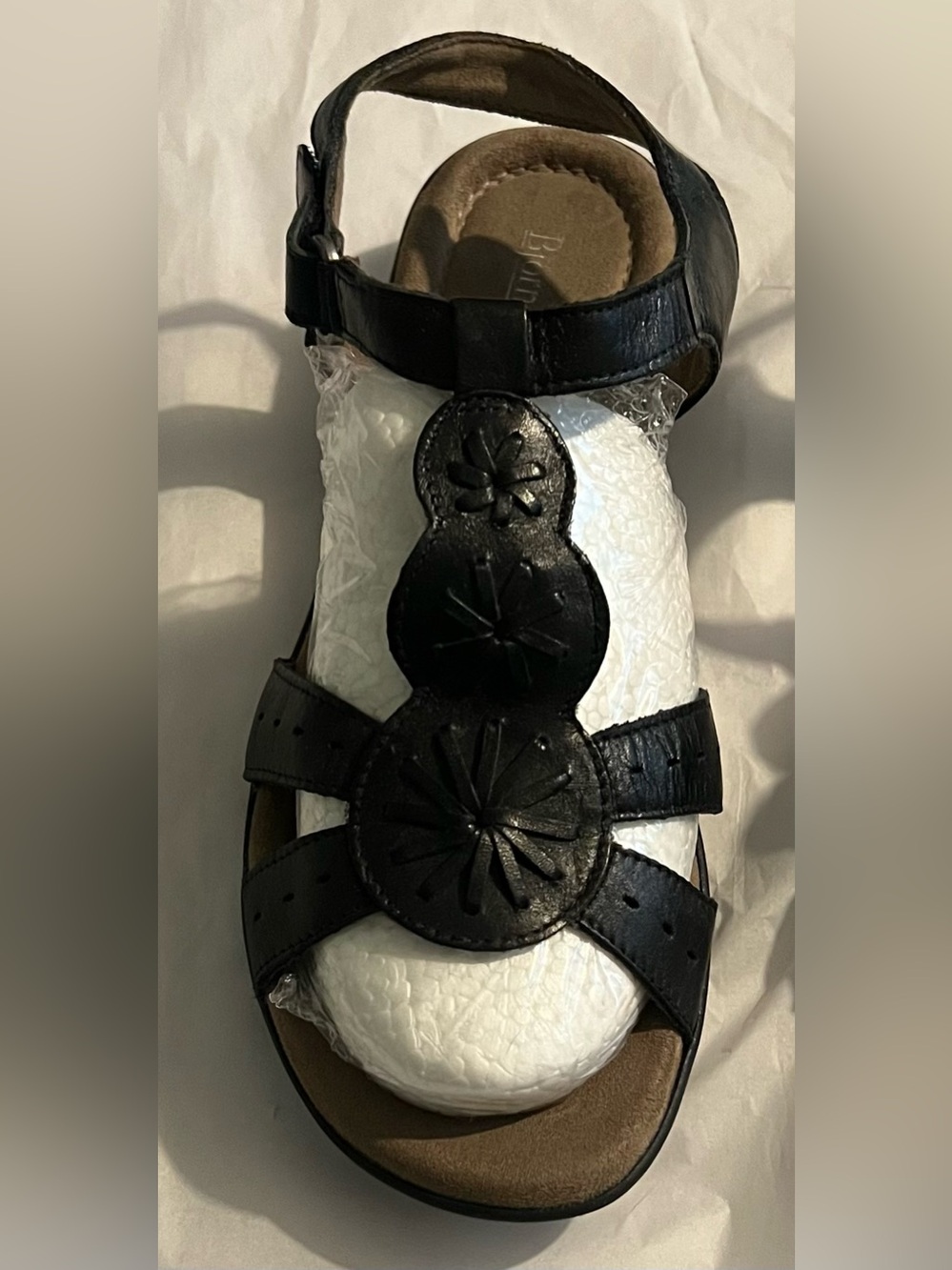 Björndal Black Comfort Strappy Sandals Medallion Details Size 9